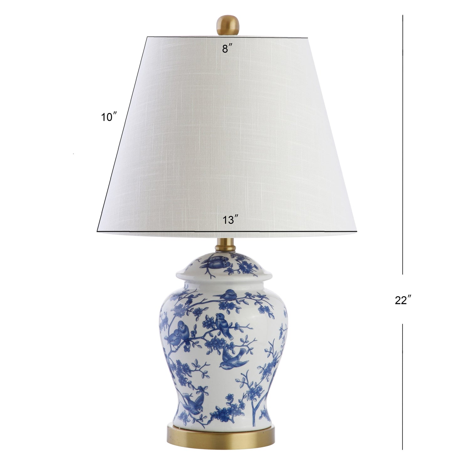 Lampe de table Choi 22 Chinoiserie, bleu/blanc (lot de 2) par JONATHAN Y