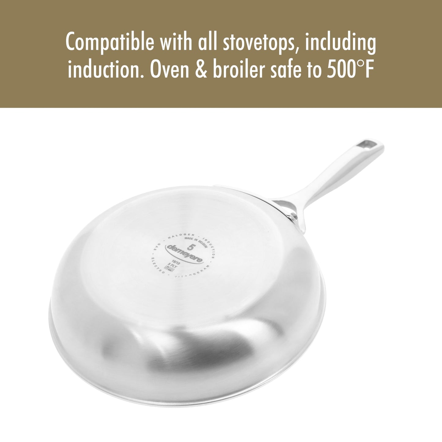 Poêle à frire DEMEYERE Essential en acier inoxydable 5 couches