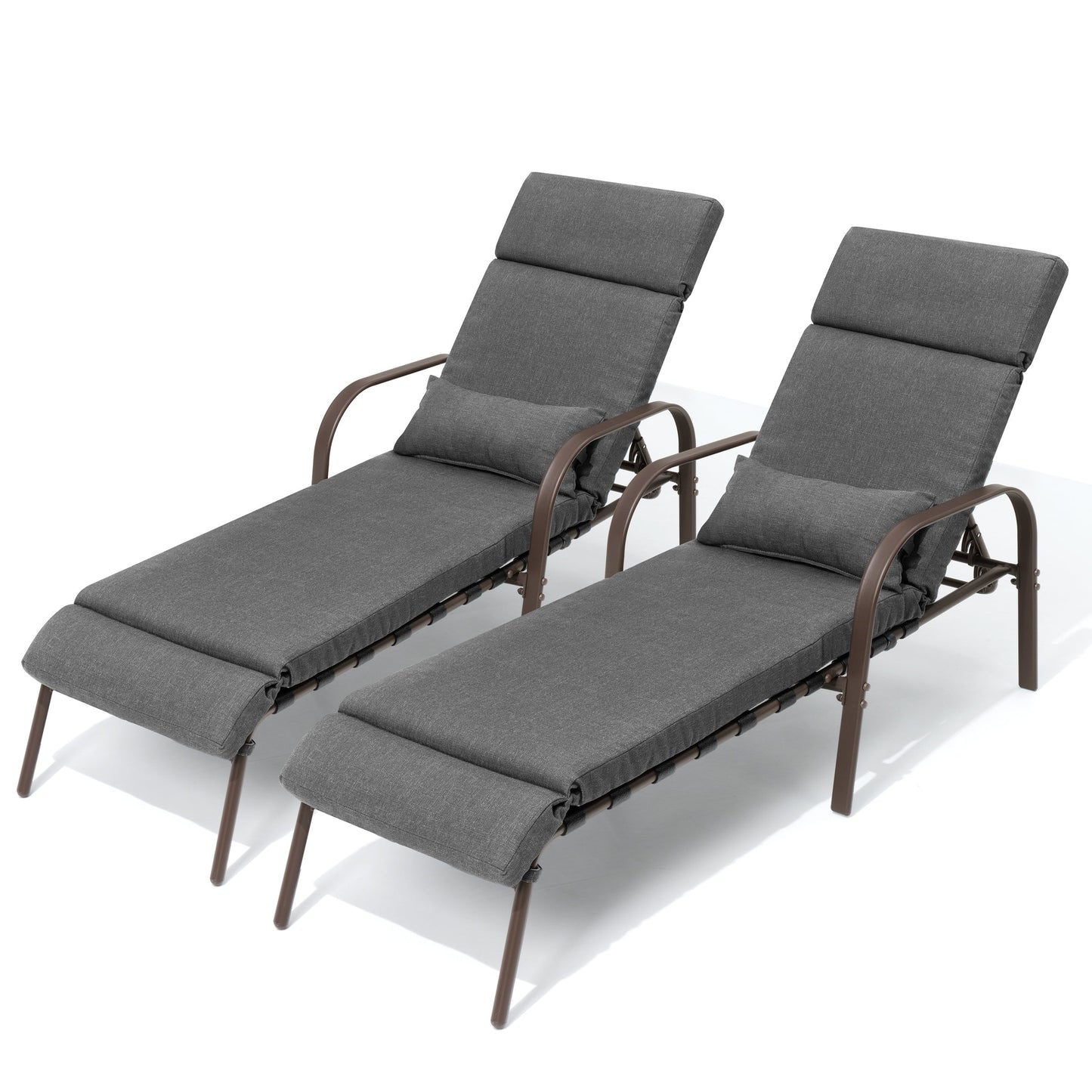Chaise longue d'extérieur réglable avec coussin, idéale pour la plage et la piscine