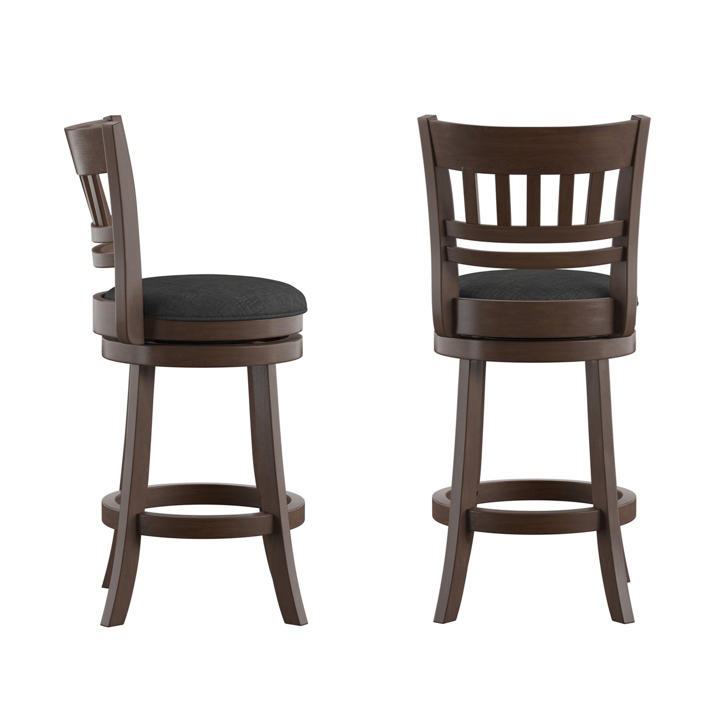 Tabouret de bar pivotant Rovinj à dossier ajouré 24H