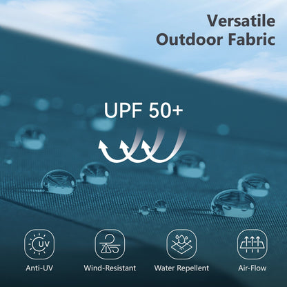 Parasol de terrasse MAISON ARTS de 3 m (10 pi) à 3 niveaux, à inclinaison automatique, double ventilation et éclairage LED