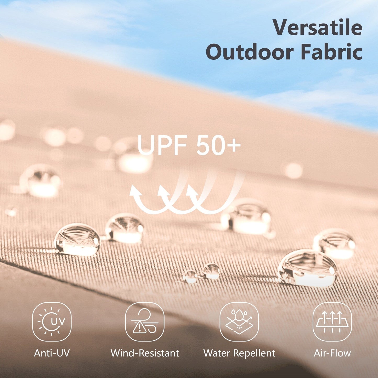 Parasol de terrasse MAISON ARTS de 3 m (10 pi) à 3 niveaux, à inclinaison automatique, double ventilation et éclairage LED