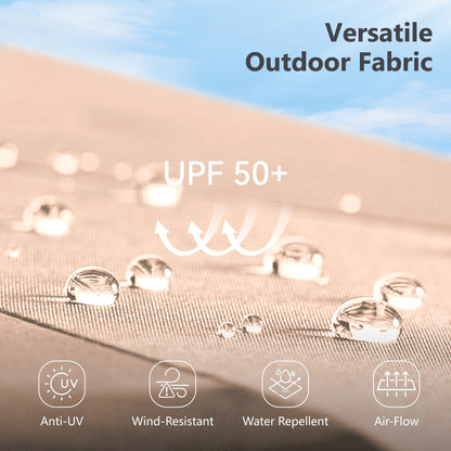 Parasol de terrasse MAISON ARTS de 3 m (10 pi) à 3 niveaux, à inclinaison automatique, double ventilation et éclairage LED