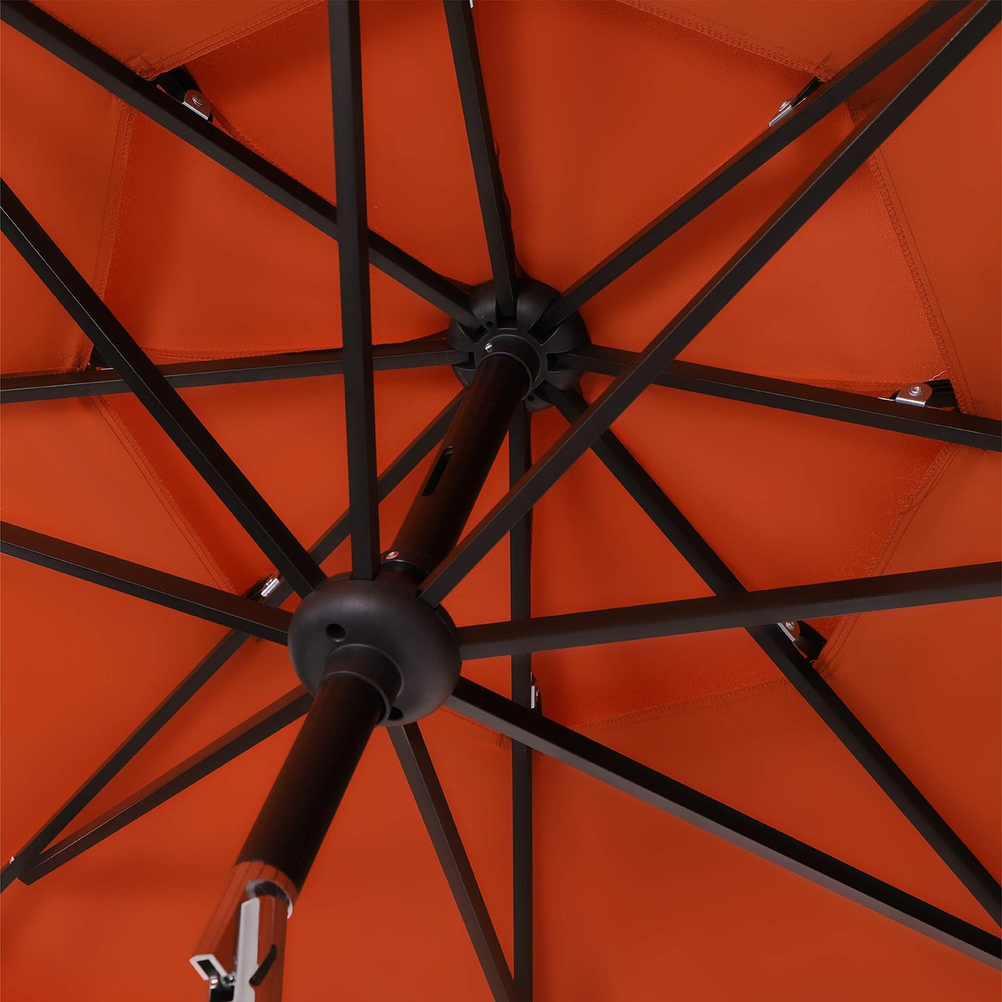 Parasol de terrasse MAISON ARTS de 3 m (10 pi) à 3 niveaux, à inclinaison automatique, double ventilation et éclairage LED