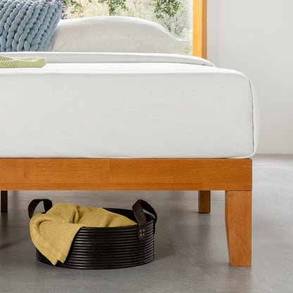 Cadre de lit plateforme classique en bois massif 12