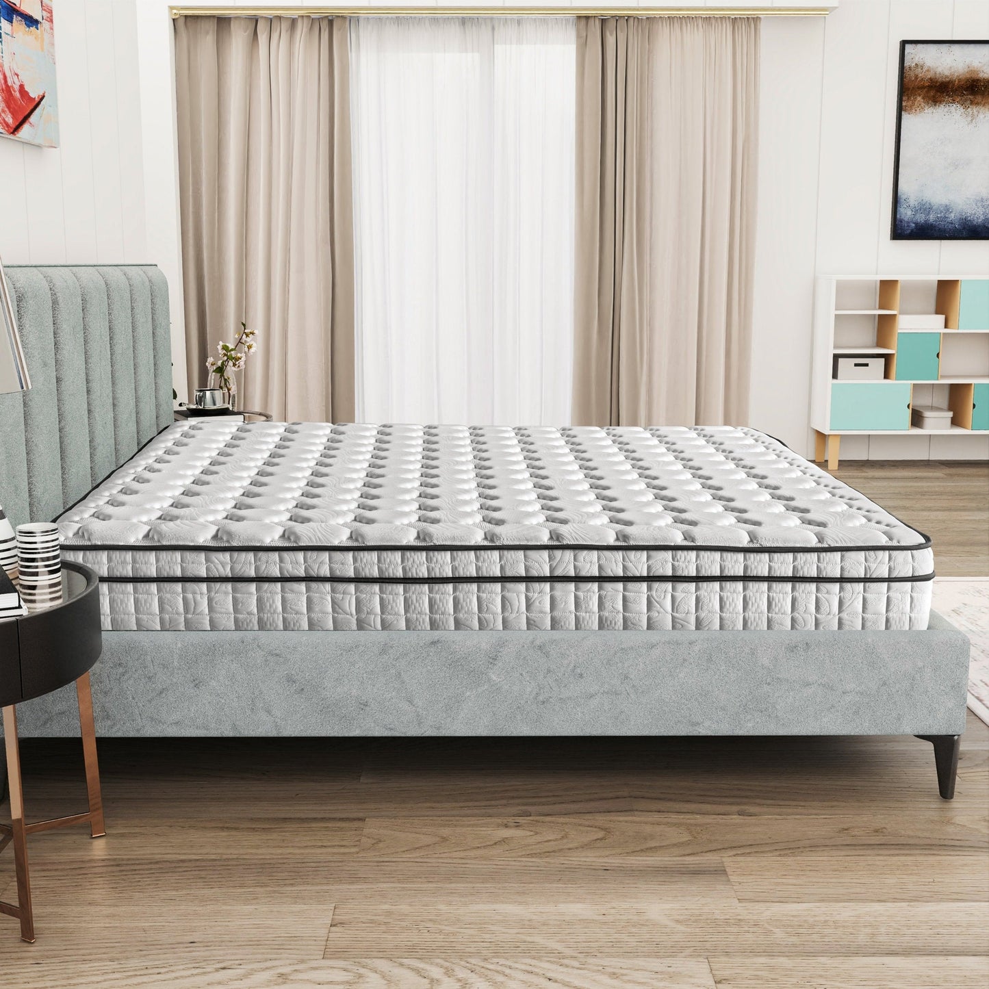 Assemblé aux États-Unis - Matelas hybride 12 Diamond à ressorts ensachés et mousse à mémoire de forme Cool Gel