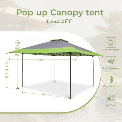 Gazebo de jardin renforcé escamotable avec rideau d'angle élégant - 13 x 13 pi