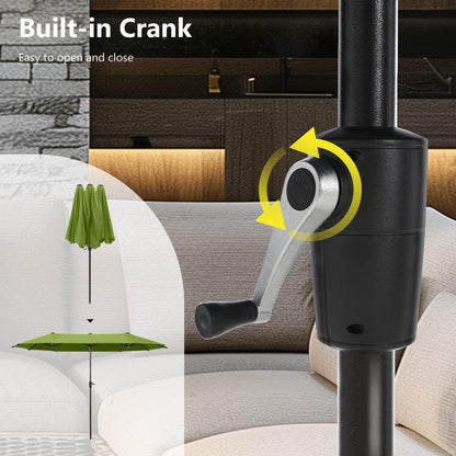 Parasol de terrasse double face extra large de 4 m (13 pi) avec manivelle, MAISON ARTS