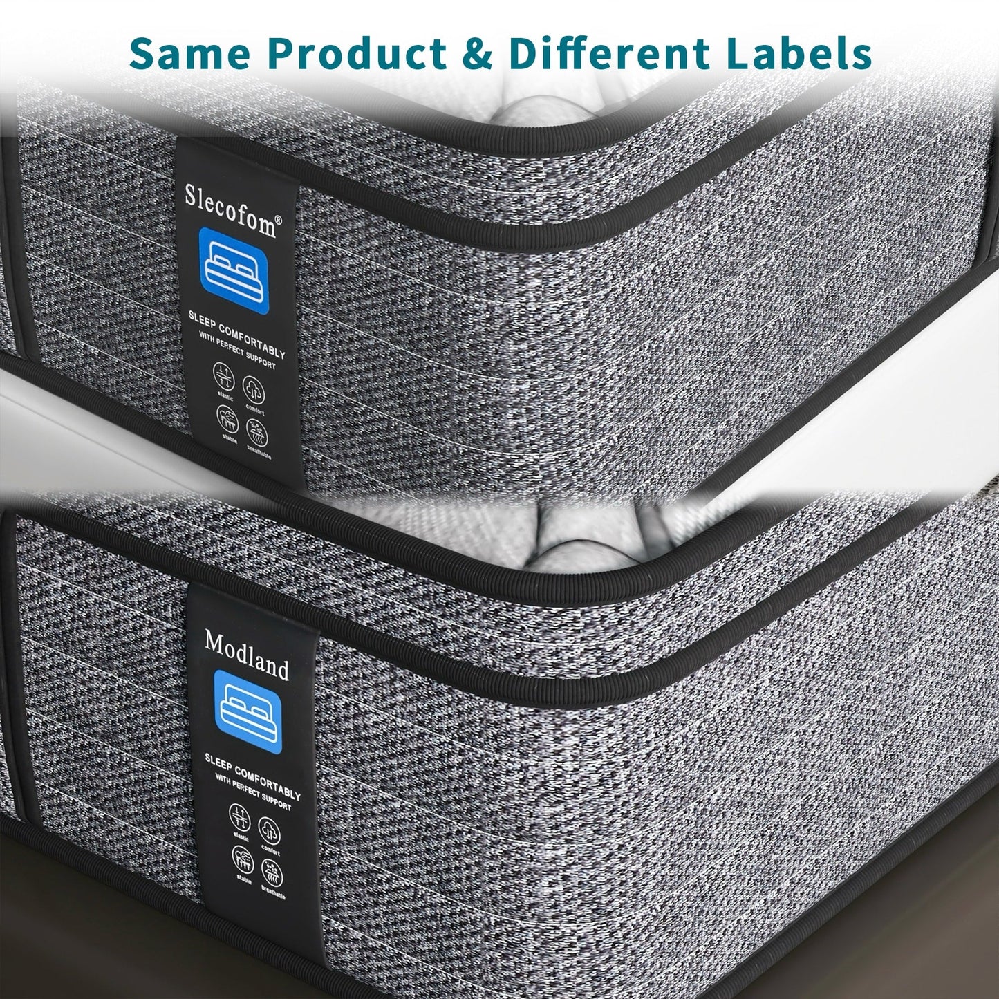 Matelas hybride Modland 14 pouces, fermeté moyenne, surmatelas européen - Mousse ignifugée CertiPUR-US pour soulager les maux de dos, 1 place/2 places/Queen/King