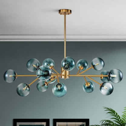 Lustre moderne Sputnik à bulles, grand format, noir ou doré, pour salle à manger