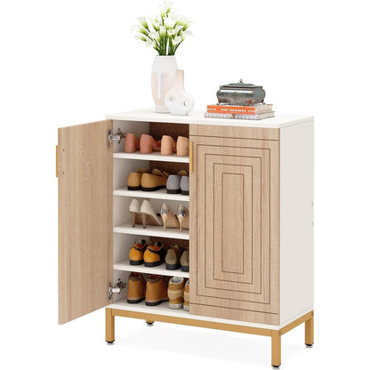 Meuble de rangement à chaussures moderne avec portes, 20 paires, 6 niveaux, pour entrée