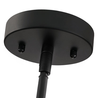 Lustre tambour à 4 lumières en rotin avec auvent noir - 22 po de largeur