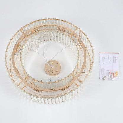 Lustre de ferme de 63 cm à 8 lumières, lustre en cristal, lustre tambour pour salle à manger, salon, chambre à coucher, cuisine