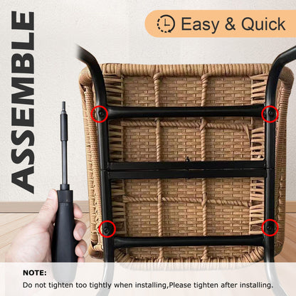 Ensemble de bistrot d'extérieur 3 pièces en osier, mobilier de jardin en rotin toutes saisons, chaises de patio avec coussins