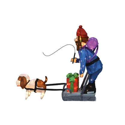 34 Rudolph 3D pré-éclairé LED Yard Art debout Yukon et chien