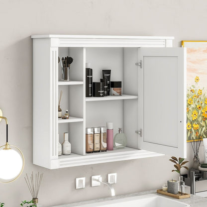 Meuble-lavabo moderne de 36 po avec lavabo supérieur et armoire à miroir, 2 portes et 2 tiroirs