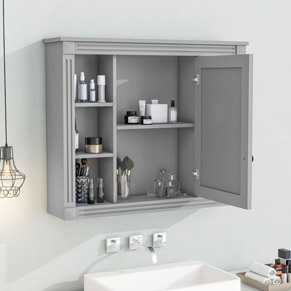 Meuble-lavabo moderne de 36 po avec lavabo supérieur et armoire à miroir, 2 portes et 2 tiroirs