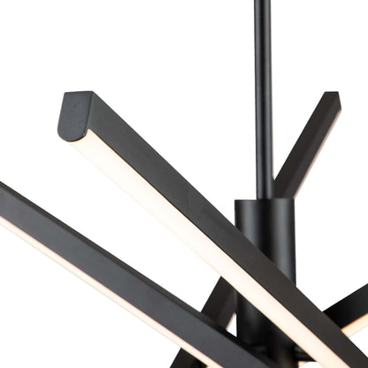 Lustre LED moderne en aluminium noir/doré, plafonnier linéaire Spoutnik pour salon/salle à manger/cuisine