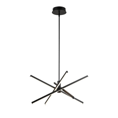 Lustre LED moderne en aluminium noir/doré, plafonnier linéaire Spoutnik pour salon/salle à manger/cuisine