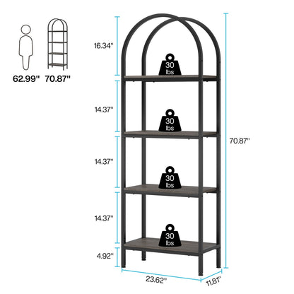 Étagère ouverte, étagères de rangement de style industriel avec structure métallique
