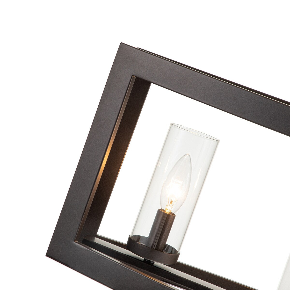 Lustre rectangulaire en verre vintage à 5 lumières pour îlot de cuisine industriel moderne du milieu du siècle