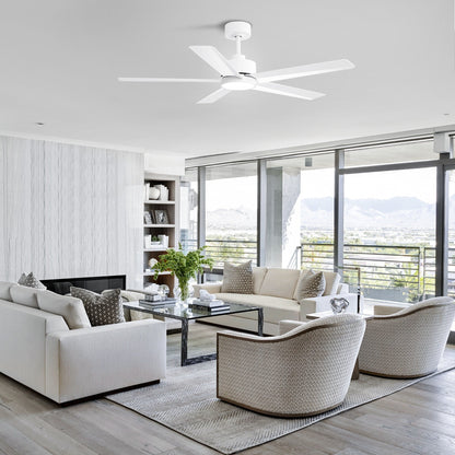 Ventilateur de plafond LED Breezary 65/52/42 à 5 pales avec kit d'éclairage et télécommande