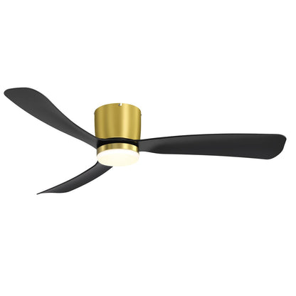 Ventilateur de plafond encastré à DEL noir/blanc de 52 pouces avec télécommande (3 pales)