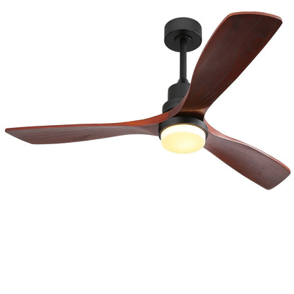 Ventilateur de plafond d'intérieur Sofucor 52 en bois avec éclairage intégré et télécommande (en option).