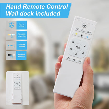 Ventilateur de plafond d'intérieur Sofucor 52 en bois avec éclairage intégré et télécommande (en option).