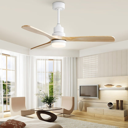 Ventilateur de plafond d'intérieur Sofucor 52 en bois avec éclairage intégré et télécommande (en option).