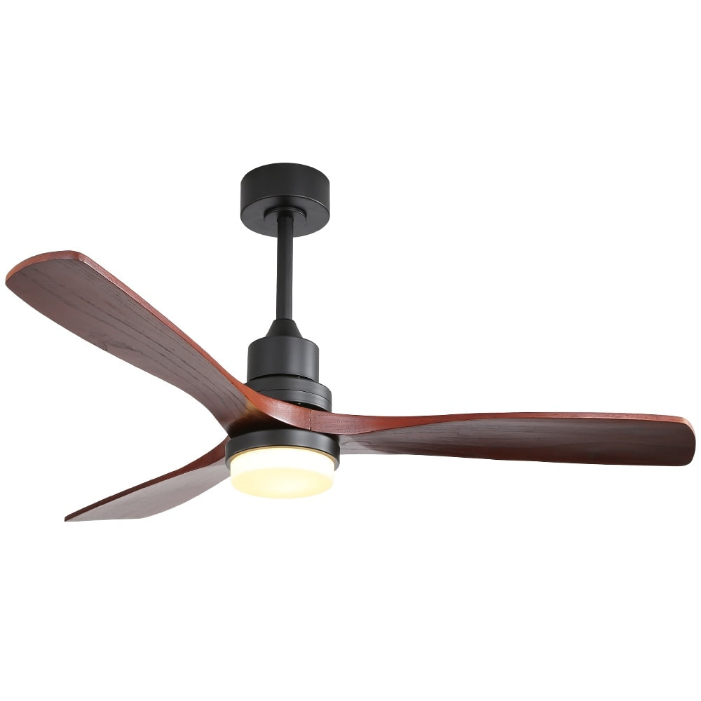 Ventilateur de plafond d'intérieur Sofucor 52 en bois avec éclairage intégré et télécommande (en option).