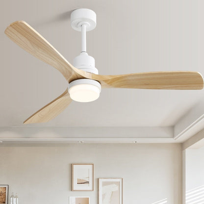 Ventilateur de plafond d'intérieur Sofucor 52 en bois avec éclairage intégré et télécommande (en option).