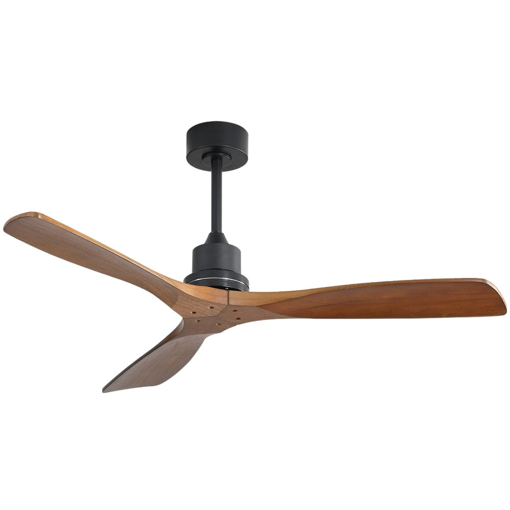 Ventilateur de plafond d'intérieur Sofucor 52 en bois avec éclairage intégré et télécommande (en option).