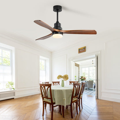 Ventilateur de plafond d'intérieur Sofucor 52 en bois avec éclairage intégré et télécommande (en option).