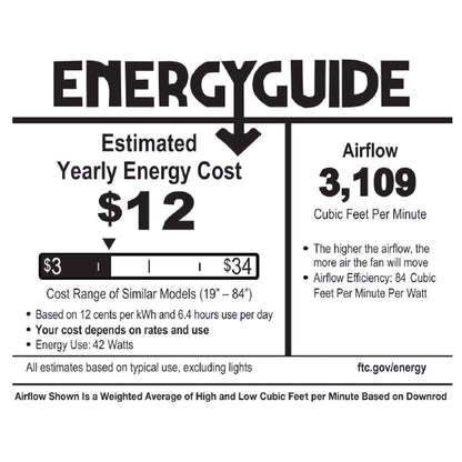 Ventilateur de plafond River of Goods Olivia, finition bronze huilé/cristal, 132 cm (52 ​​po) à DEL - 132 cm (52 ​​po) L x 132 cm (52 ​​po) l x 46 cm (18,25 po) H
