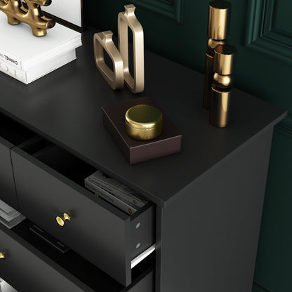 Commode double de 55,1 po de large avec tiroirs de rangement