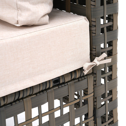 Ensemble de sièges d'extérieur sectionnels pour 6 personnes avec coussins