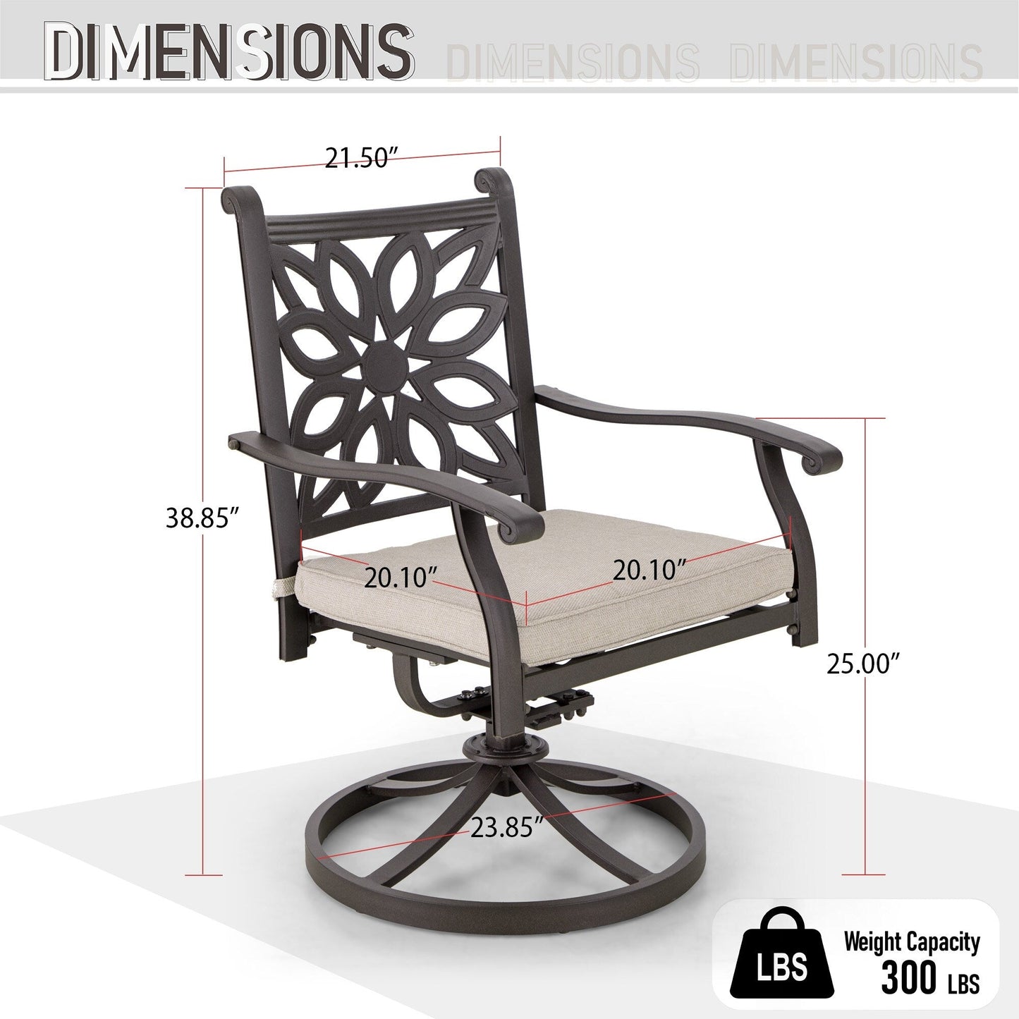 Ensemble de salle à manger de patio en aluminium moulé de 7 pièces de MAISON ARTS avec table rectangulaire extensible et 6 chaises en aluminium moulé