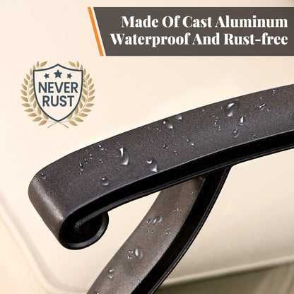 Ensemble de salle à manger/terrasse MAISON ARTS en aluminium moulé avec table ronde et 6 chaises de terrasse en aluminium moulé