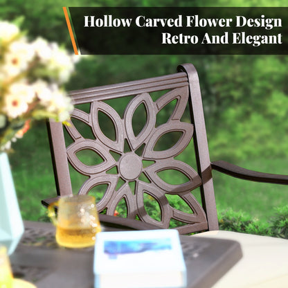 Ensemble de salle à manger/terrasse MAISON ARTS en aluminium moulé avec table ronde et 6 chaises de terrasse en aluminium moulé