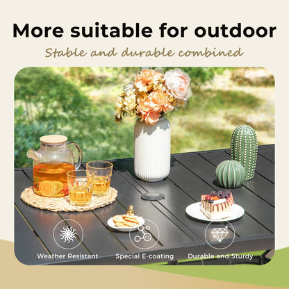 Ensemble de salle à manger de patio 8 pièces MAISON ARTS avec parasol de patio de 13 pieds