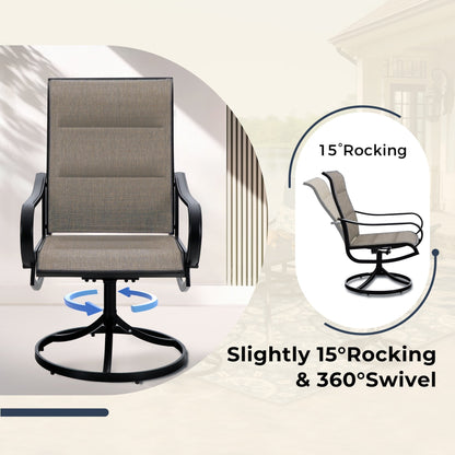 Ensemble de salle à manger de patio 8 pièces MAISON ARTS avec parasol de patio de 13 pieds