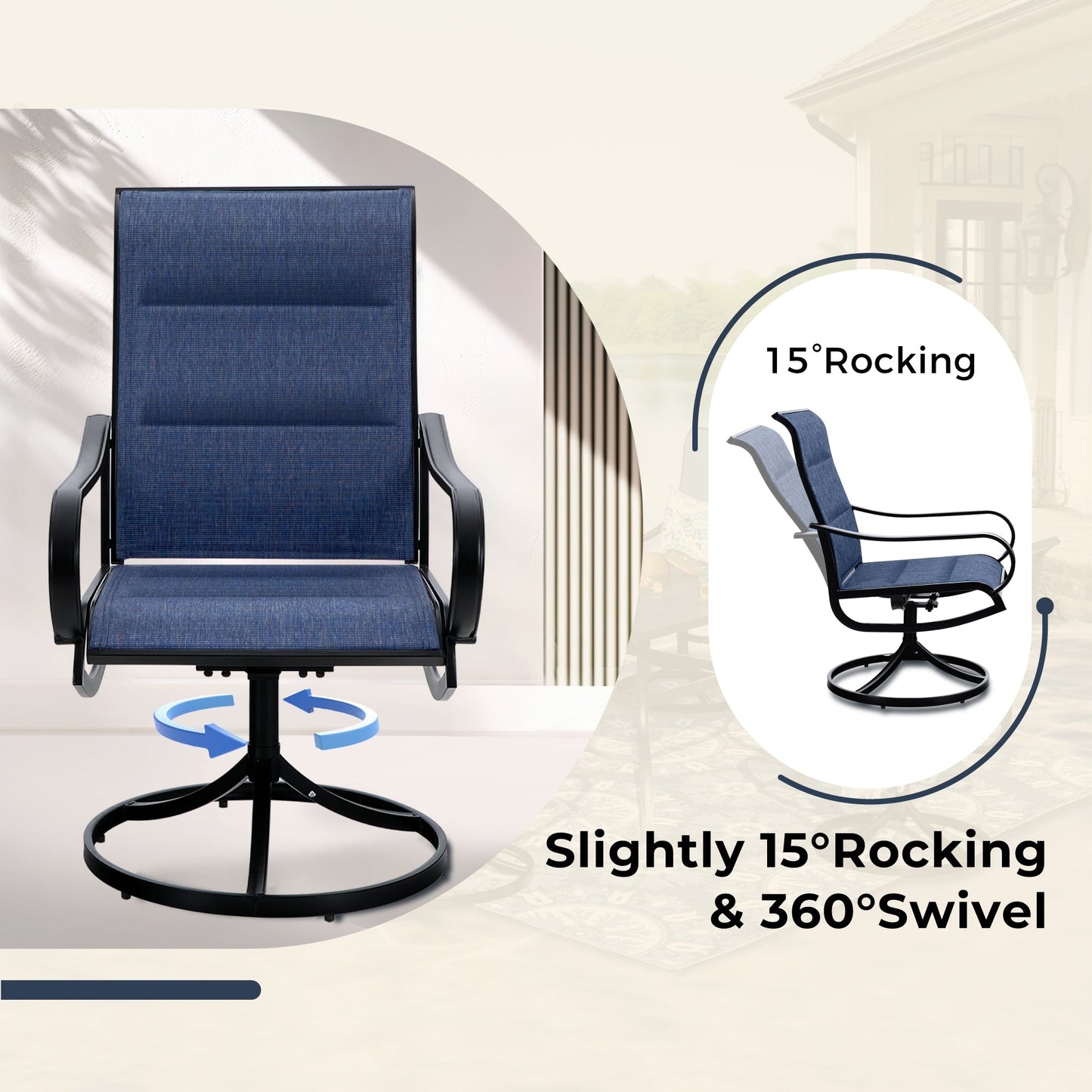 Ensemble de salle à manger de patio 8 pièces MAISON ARTS avec parasol de patio de 13 pieds