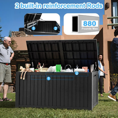 Coffre de rangement extérieur en résine avec serrure