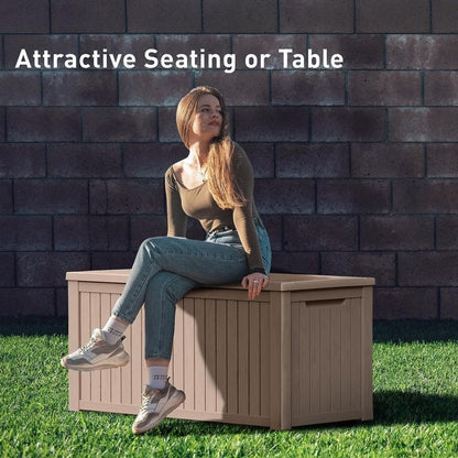 Coffre de rangement extérieur en résine avec serrure