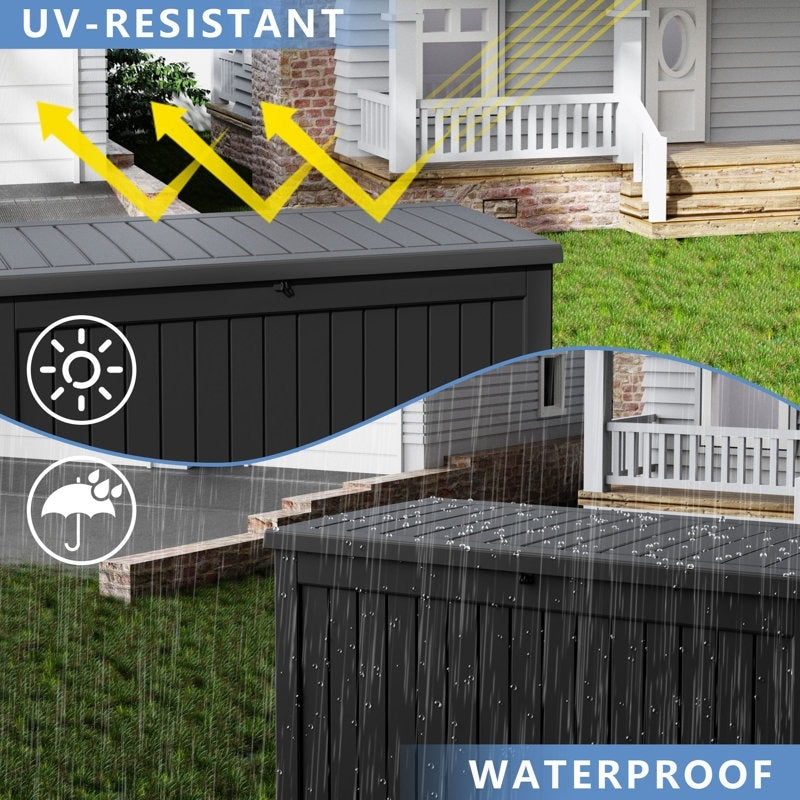 Coffre de rangement extérieur en résine avec serrure