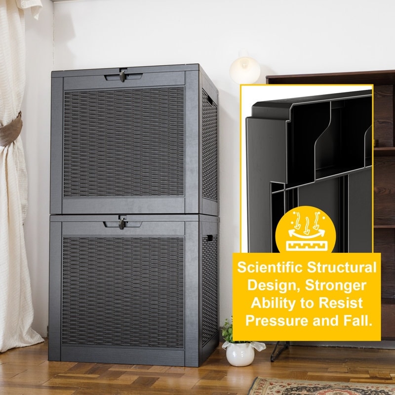 Coffre de rangement extérieur en résine avec serrure