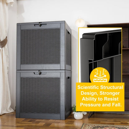 Coffre de rangement extérieur en résine avec serrure