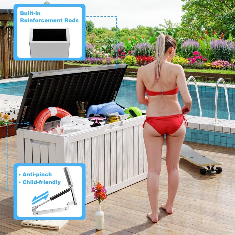 Coffre de rangement extérieur en résine avec serrure