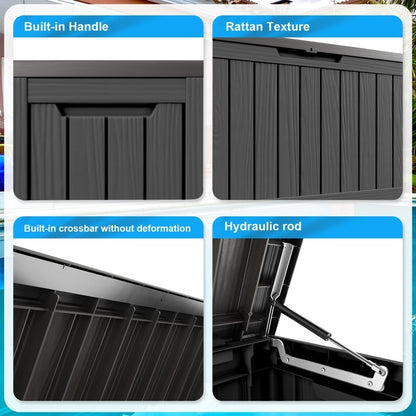 Coffre de rangement extérieur en résine avec serrure